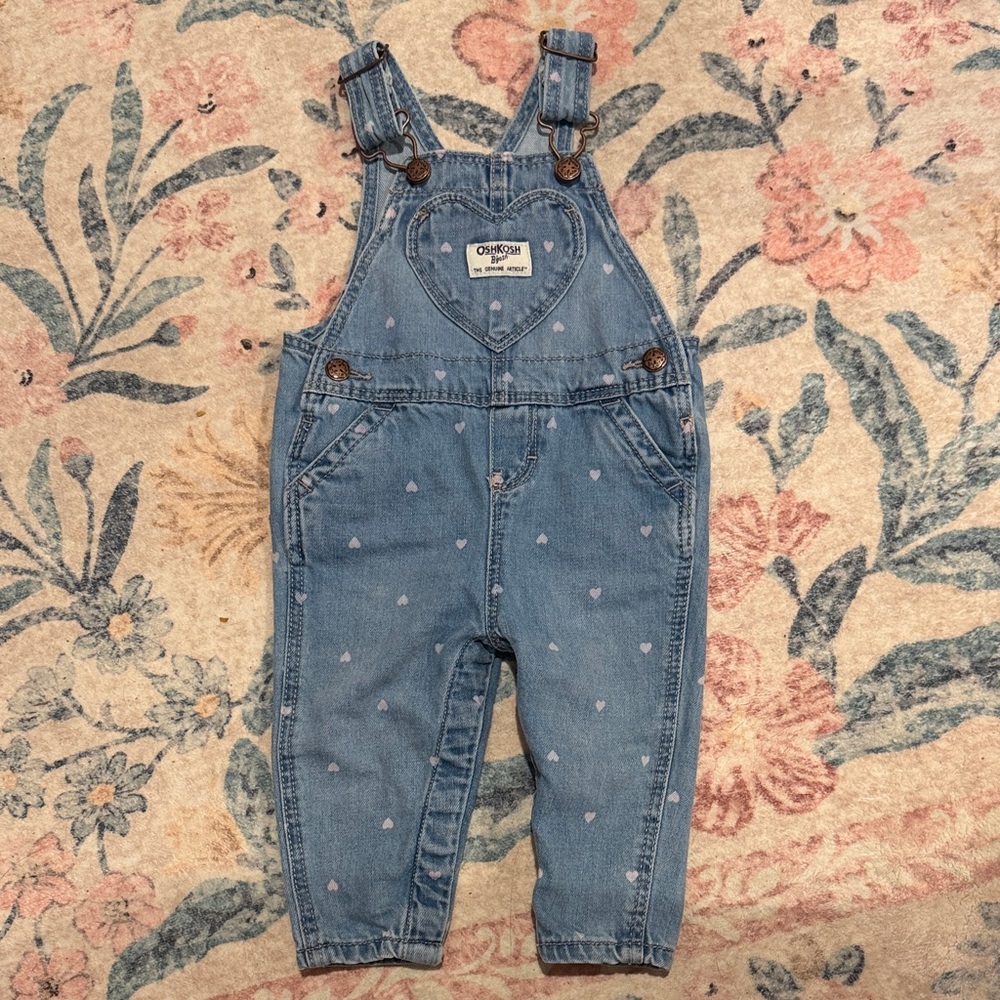 OshKosh B'gosh Light Blue Heart Overalls